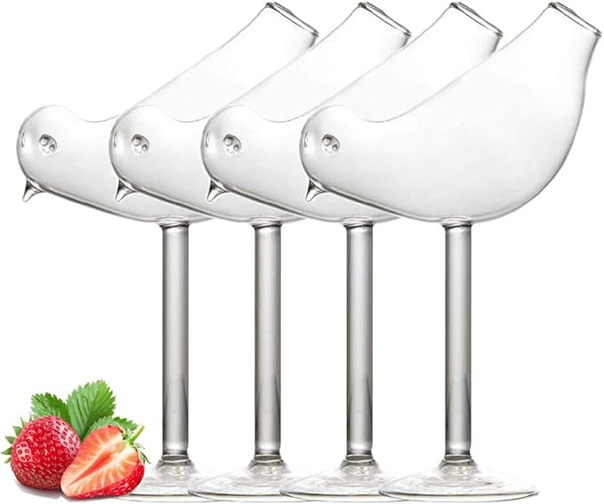 Cocktail Glass - Creative Bird Design Cocktail Glass, 150ml Individuality Glass Goblet (4) | Amazon (US)