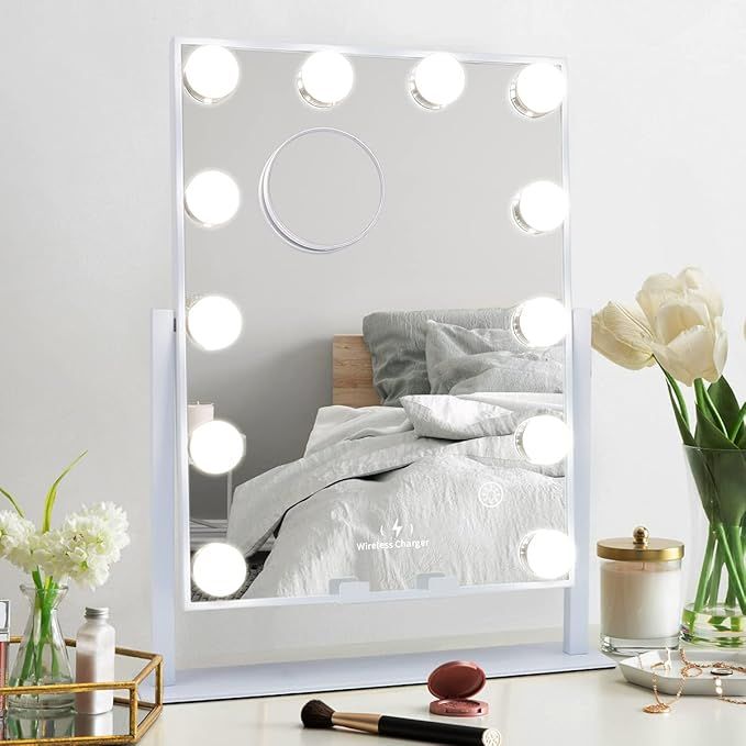 MISAVANITY Hollywood Vanity Makeup Mirror with Lights, Large Vanity Mirror with Wireless Charger ... | Amazon (US)