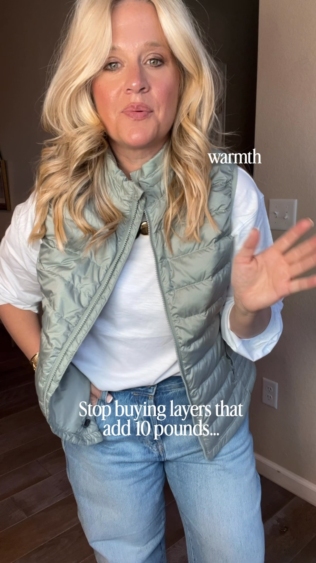 ✨Tap the bell, save and ❤️ start here over 40 fashion, midlife style, midsize fashion and luxury looks for less.  

⬇️Sizing information: large tts (size up if in between sizes.) 

I want warmth without looking like I added 10 pounds.

This goose-down vest gives me lightweight warmth without all that puffy bulk through my middle.

It layers close to the body, so it SKIMS instead of stacks and I still get the warmth I want.

That’s Outfit Physics™: less bulk, better proportions, and a layer I’ll actually wear.

👑 Helping you look good, feel good.-Lindsey Denver   Check back daily for belly-friendly style, confidence, and Outfit Physics™.

#LTKOver40 #LTKPlusSize #LTKMidsize

Comment SHOP below to receive a DM with the link to this post on my LTK ⬇ https://liketk.it/6mvJu

Comment SHOP below to receive a DM with the link to this post on my LTK ⬇ https://liketk.it/6mJEl

Comment SHOP below to receive a DM with the link to this post on my LTK ⬇ https://liketk.it/6p3ji