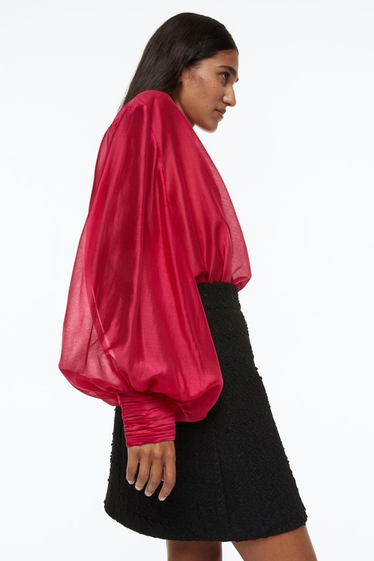 Voluminous Blouse - Cerise - Ladies | H&M US | H&M (US + CA)