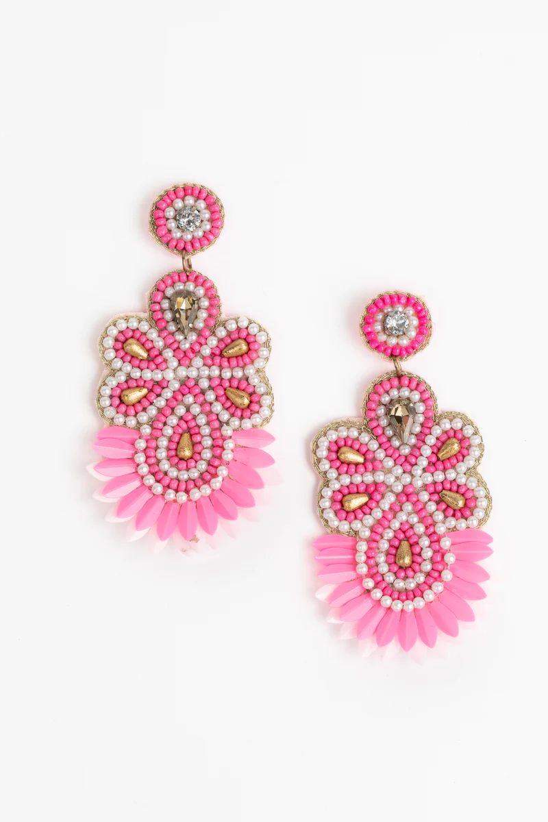 Sandrine Earrings- Pink | Avara