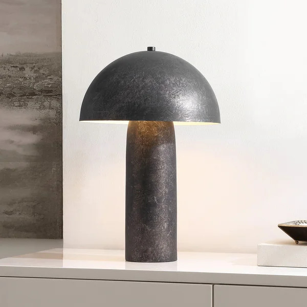 SAFAVIEH Lighting Kenny 21 Inch Antique Black Resin - Metal Table Lamp - 14"W x 14"D x 21"H | Bed Bath & Beyond