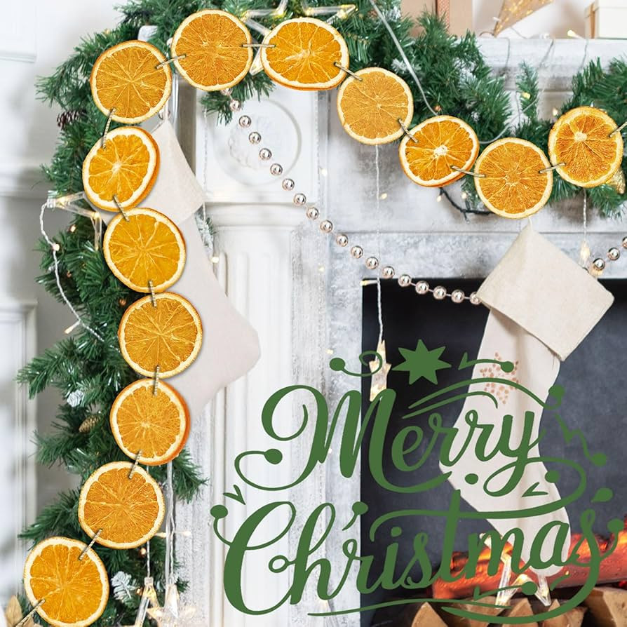 10ft Christmas Orange Slice Garland Hanging Decorations Natural Rustic Ornament DIY Handmade Craf... | Amazon (US)