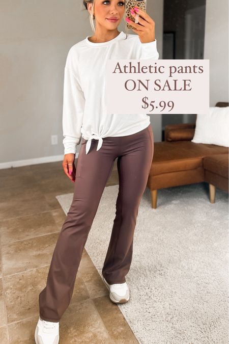 Walmart pants on sale $5.99 I’m 5’2” wearing a size XS pre pregnancy 130 lbs 

#LTKStyleTip #LTKxWalmart #LTKSaleAlert
