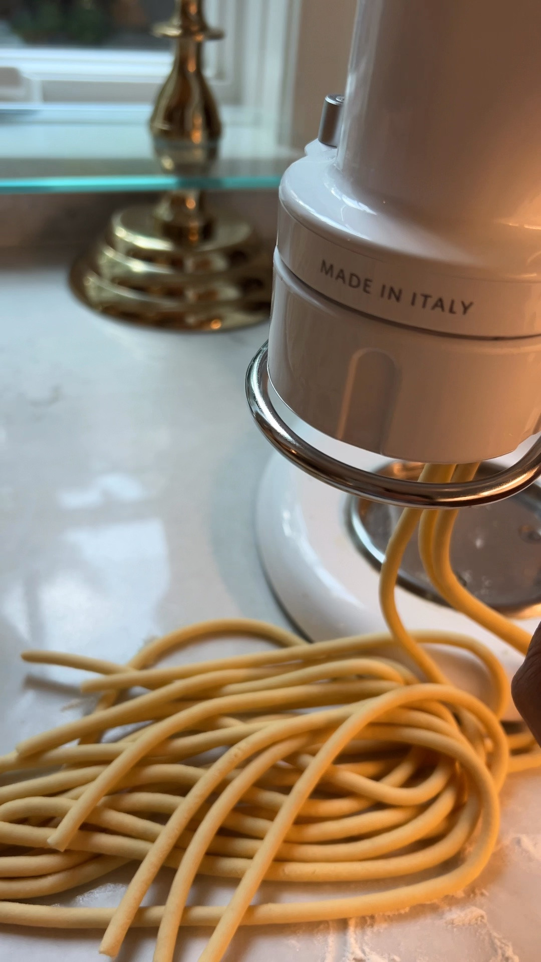There is just something so special about homemade pasta. 🍝

If you’ve ever thought making fresh pasta was complicated, let me introduce you to one of my favorite kitchen tools… the KitchenAid Pasta Extruder attachment. It connects right to your stand mixer, which does all the hard work by kneading the dough for you. Then, in just minutes, your pasta is perfectly shaped and ready to cook.

From spaghetti and rigatoni to bucatini, fusilli, and more, there are six different pasta shapes to choose from, making it easy to create a restaurant-worthy meal right at home.

Fresh pasta cooks in just a few minutes, has the most wonderful texture, and truly takes even the simplest sauce to the next level. Once you make homemade pasta, it’s hard to go back!

#kitchenaid #homemadepasta #pastamaker

#LTKfoodie #LTKHome