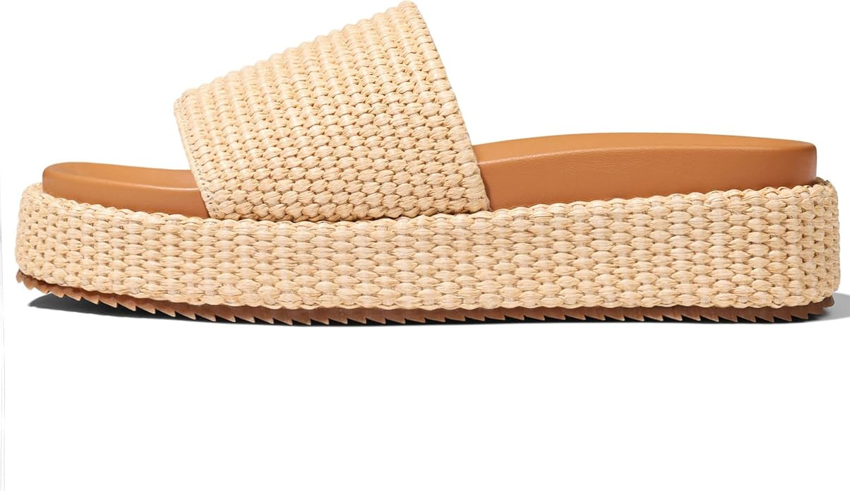 Women's Platform Wedge espadrille slides Summer Beach Cute Raffia Slip On Woven Dress Slides Open... | Amazon (US)