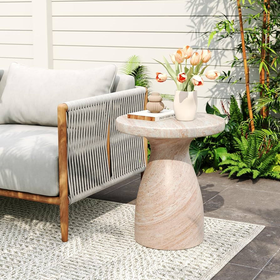 Christopher Knight Home Jayme 22.5" Indoor Outdoor Round Top Accent Side Table, Patio Decorative ... | Amazon (US)