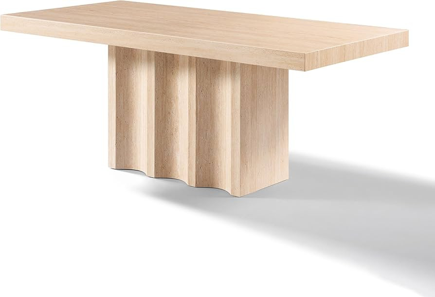 Acme Inca Dining Table in Travertine Stone | Amazon (US)