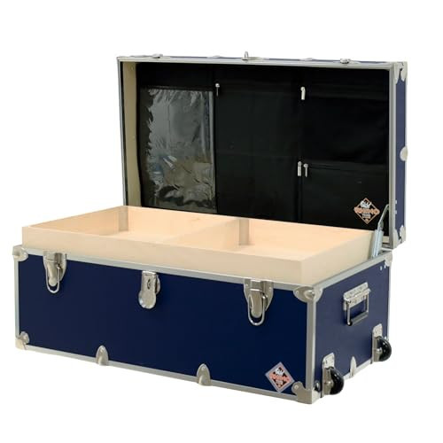 Rhino Trunk & Case Small Essential Trunk With Wheels, Tray, & Lid Organizer - 30"x17"x13", 1000+ lbs Capacity. Strong, USA Made Summer Camp Footlocker, and Secure College Dorm Storage Chest | Amazon (US)
