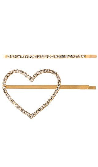 I Heart You Hair Pin Set in Gold | Revolve Clothing (Global)