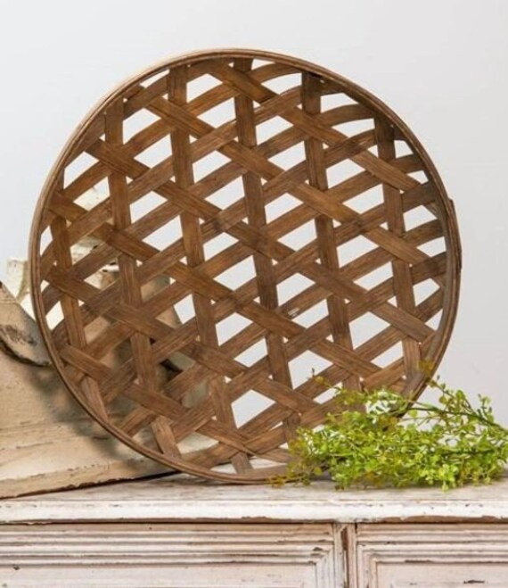 Round Tobacco Basket Farmhouse Basket Farmhouse Decor | Etsy | Etsy (US)