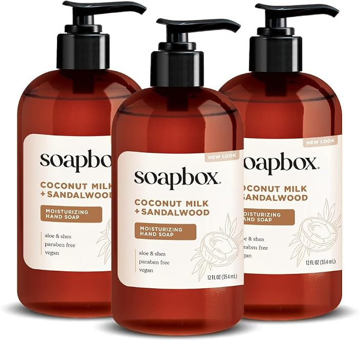 Soapbox Coconut Milk & Sandalwood Liquid Hand Soap, Moisturizing Hand Wash - Gentle Cleanser for ... | Amazon (US)