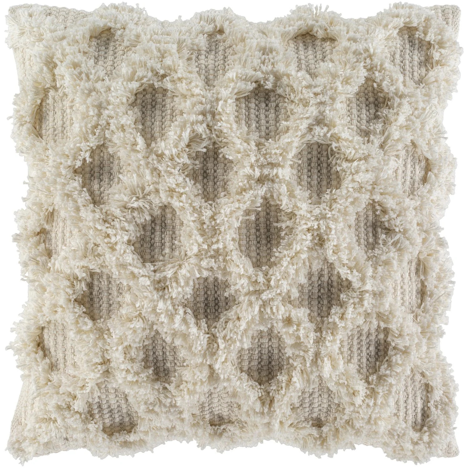 Edric Hand Woven Pillow in Ivory | Burke Decor