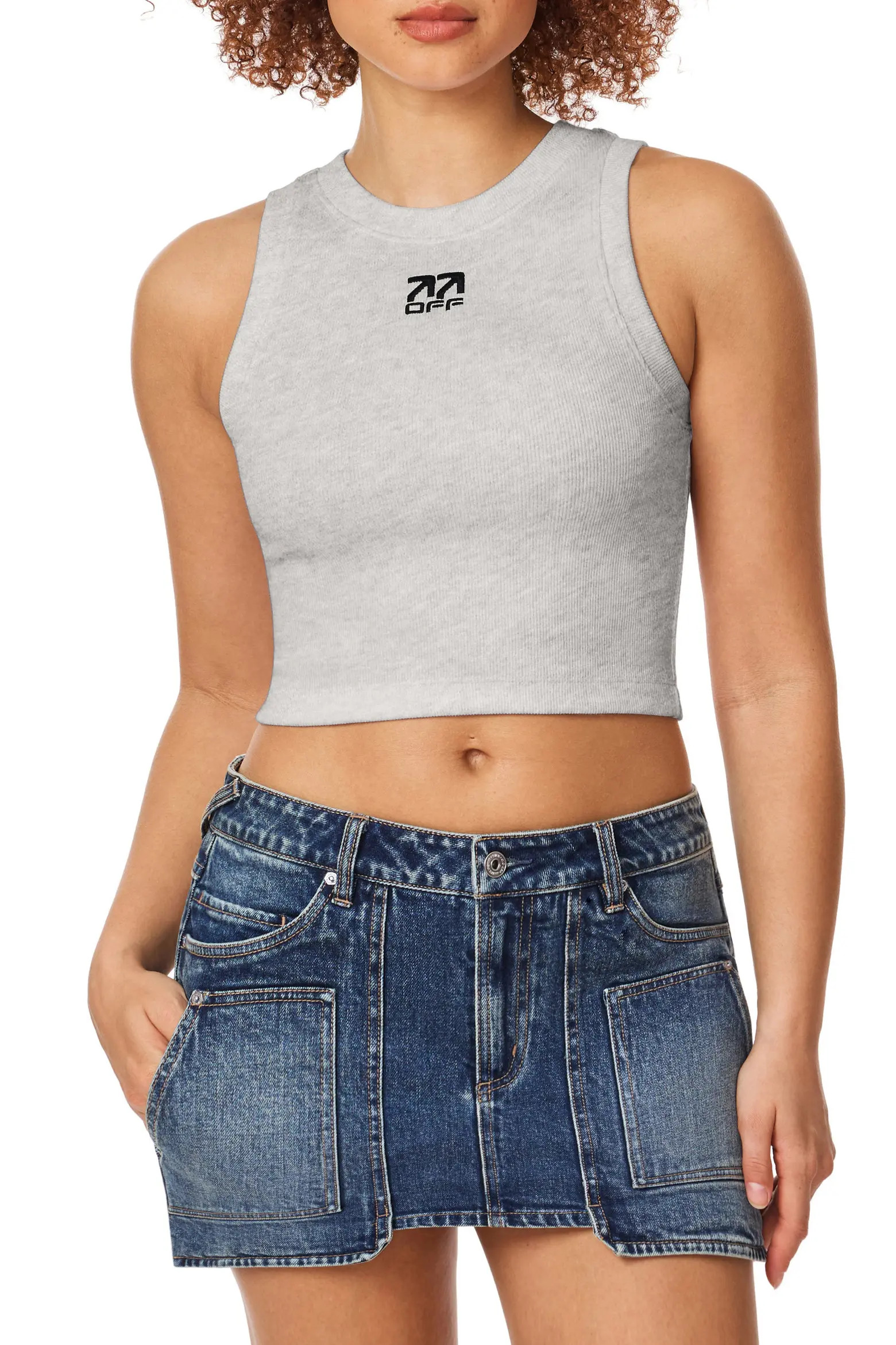 L/AB C/O OFF-WHITE Graphic Rib Crop Tank (Women) | Nordstrom | Nordstrom