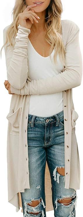 Chase Secret Womens Long Sleeve Print Lightweight Casual Cardigans Outwear Coats | Amazon (US)