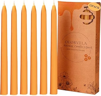 olorvela Beeswax Candles Taper Candles Handmade Candle Sticks 100% Pure Beeswax Smokeless and Dri... | Amazon (US)