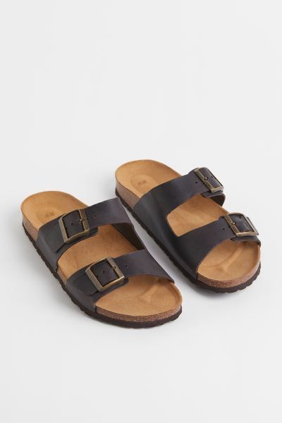 Leather Sandals - No heel - Dark brown - Men | H&M US | H&M (US + CA)