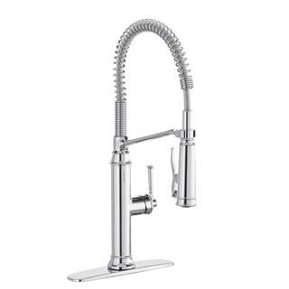 Glacier Bay Linscott Single-Handle Coil Springneck Pull-Down Sprayer Kitchen Faucet in Chrome-FP1... | The Home Depot