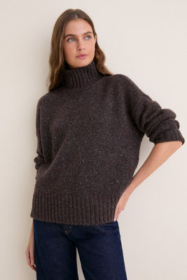 Brown Speckled Wool Blend Hannah Turtleneck Sweater | Tuckernuck (US)
