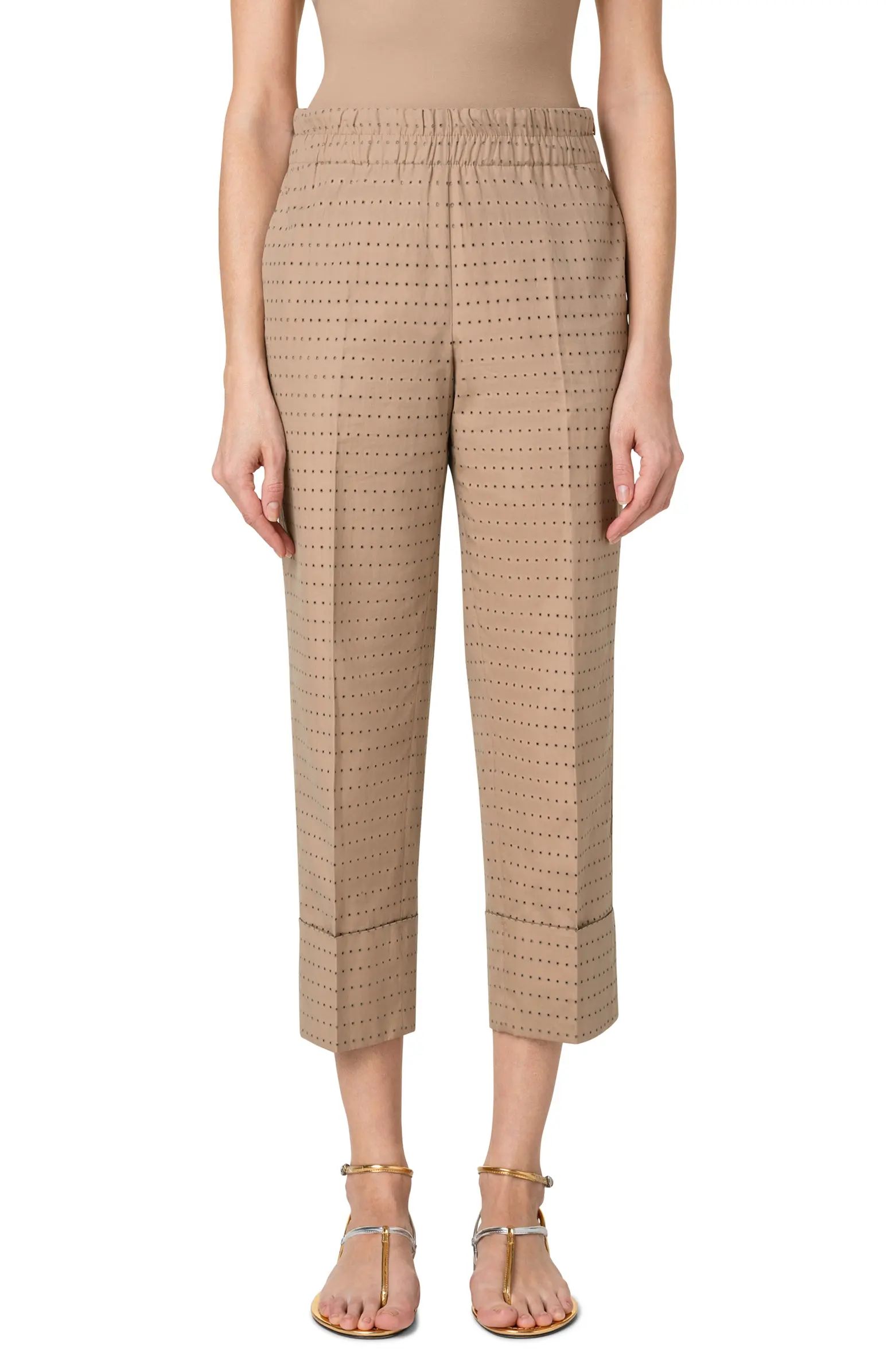 Akris punto Farell Wide Cuff Crop Pants | Nordstrom | Nordstrom