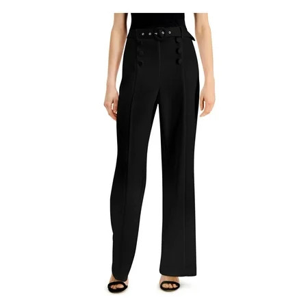 INC Womens Fleur Wide Leg High Rise Sailor Pants Black 0 | Walmart (US)
