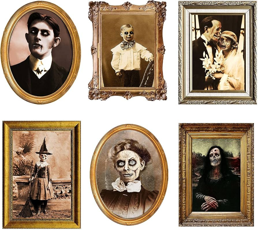 BBTO 6 PCS Halloween Decoration 3D Horror Gothic Pictures,Chic | Amazon (US)