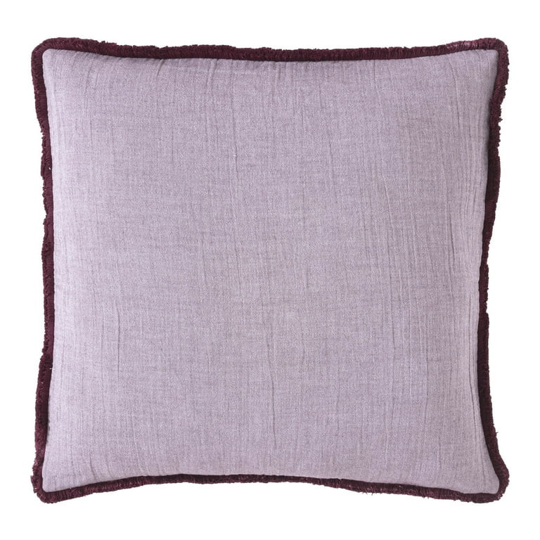 Better Homes & Gardens 22" x 22" Violet Oversized Cotton Gauze Fringe Decorative Pillow | Walmart (US)