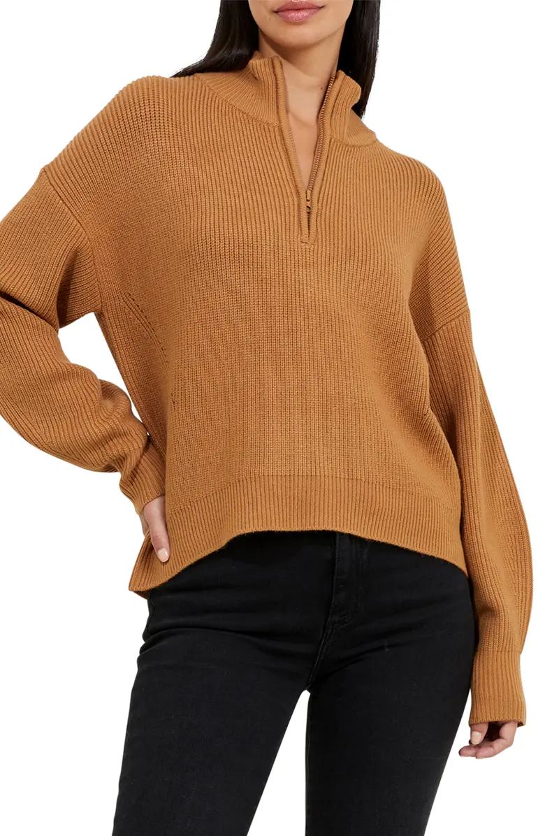 Babysoft Blouson Sleeve Half Zip Sweater | Nordstrom