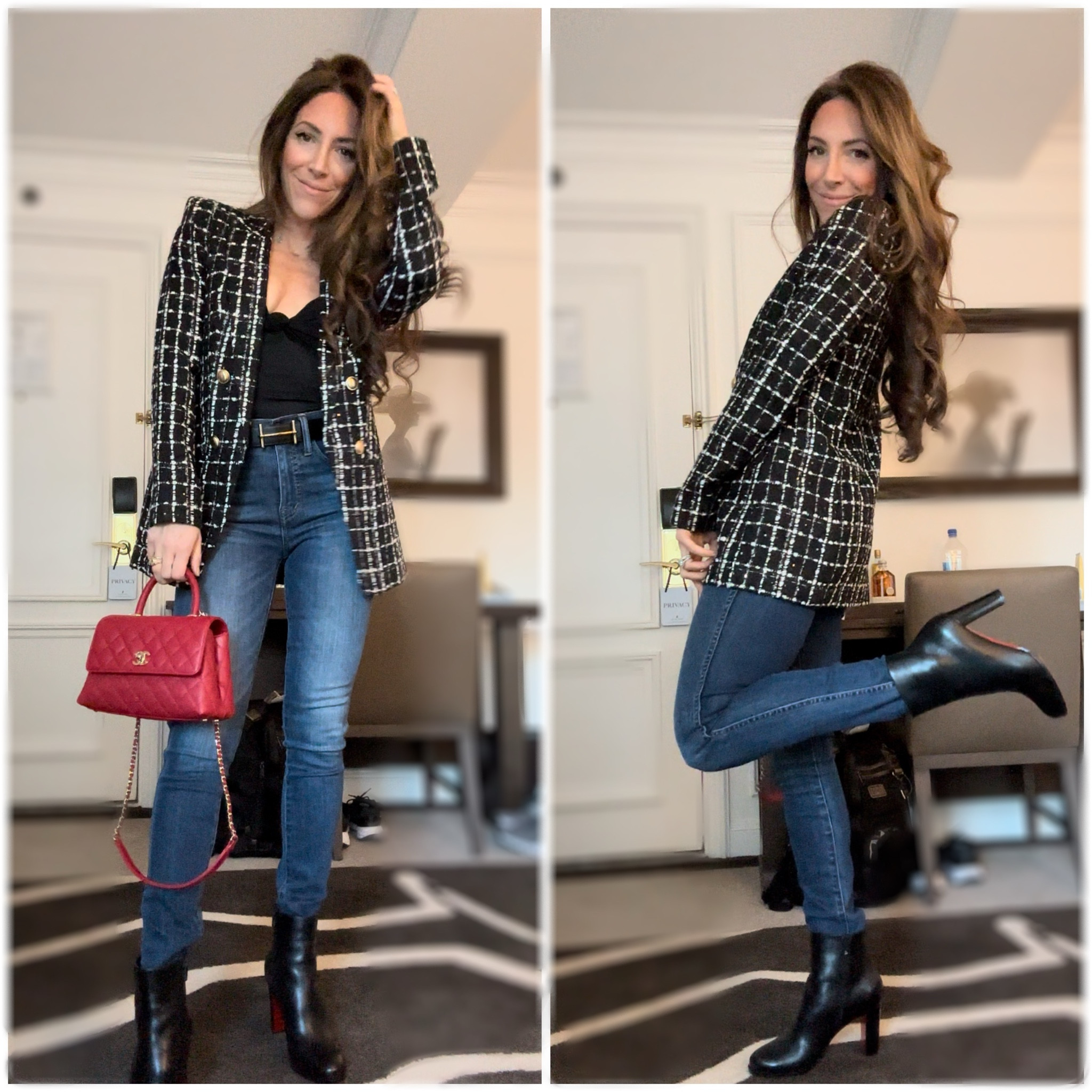 Winter chic for my bday weekend in NYC 🥰

Wearing a plaid tweed blazer, bodycon bodysuit, madewell tencel high waisted jeans, Louboutin booties, chanel coco handle 

#LTKSeasonal #LTKFind #LTKstyletip