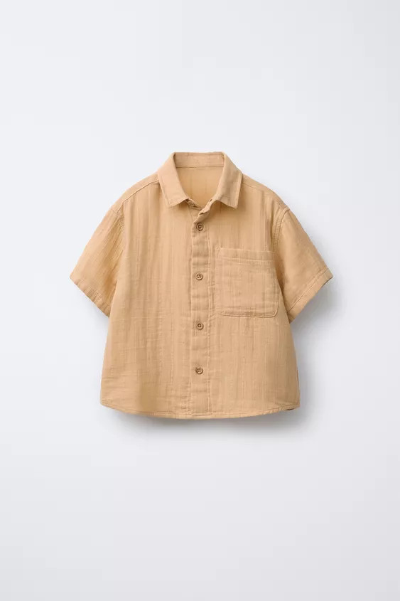 TEXTURED SHIRT WITH POCKET | Zara UK