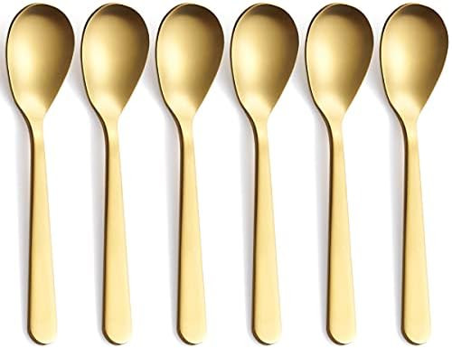 FULLYWARE Matte Gold Demitasse Espresso Spoons, Stainless Steel Satin Finish Coffee Spoons, Mini ... | Amazon (US)