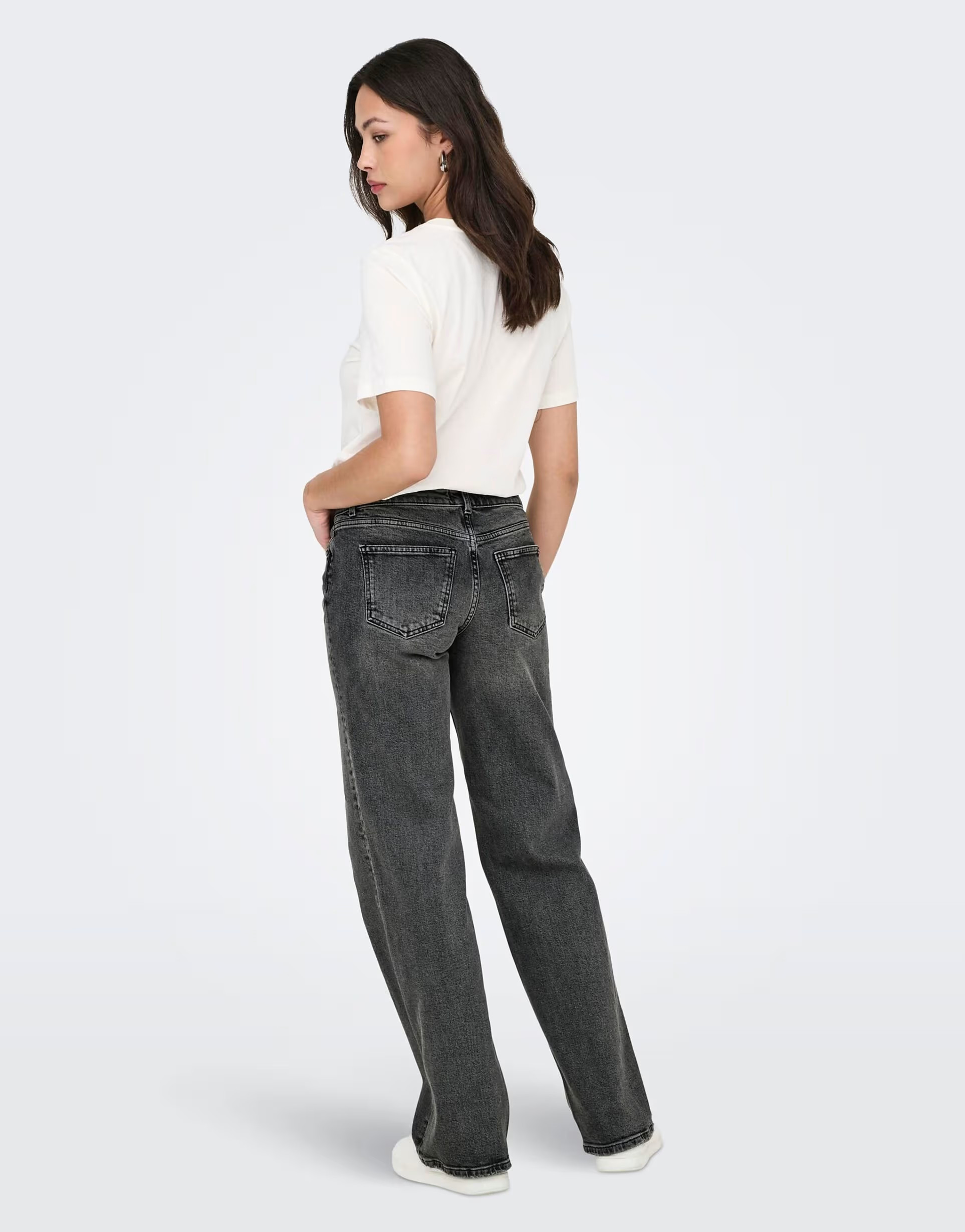 ONLY Wide-fit jeans in dark grey | ASOS (Global)