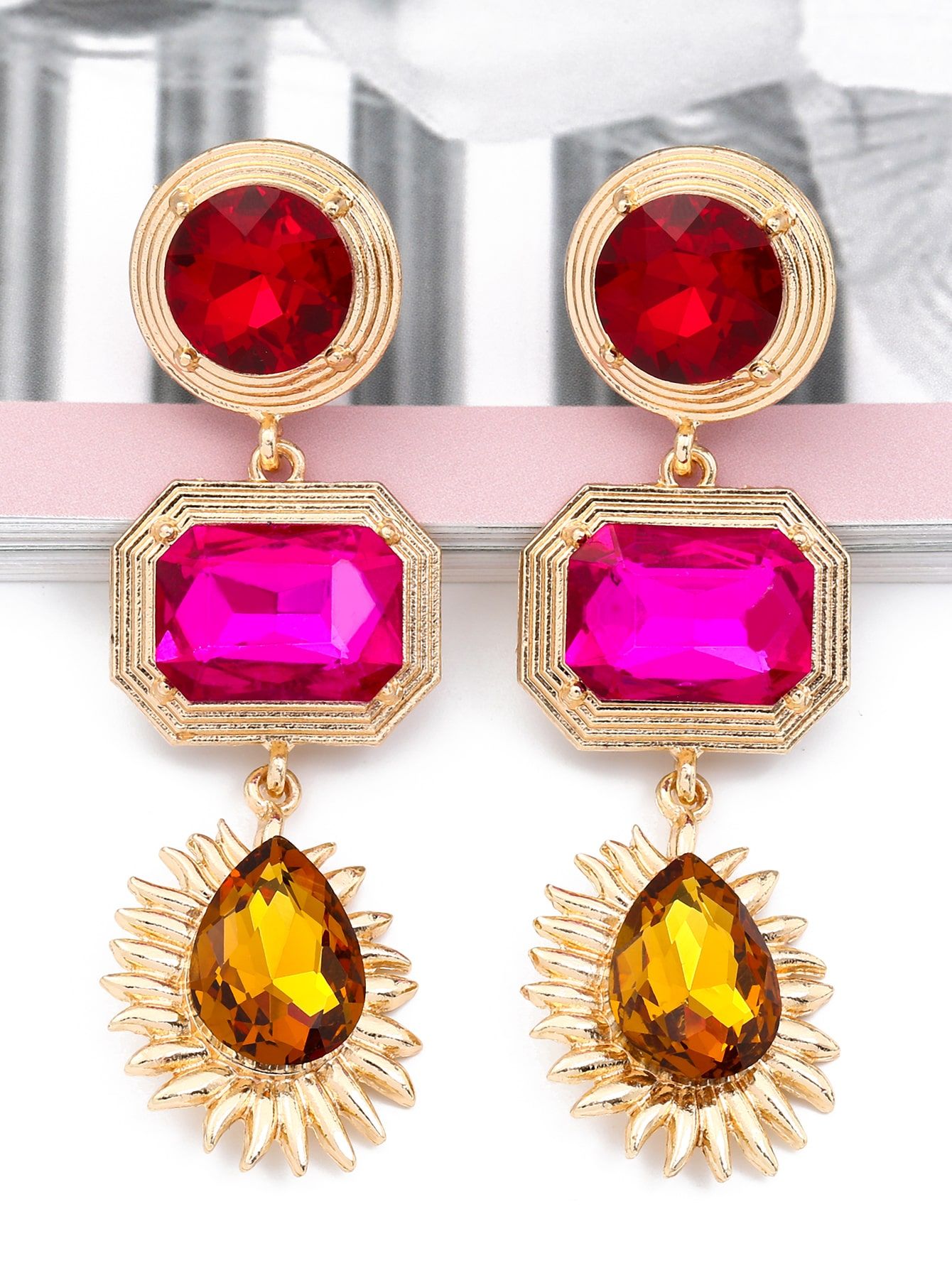 Gemstone Decor Drop Earrings | SHEIN