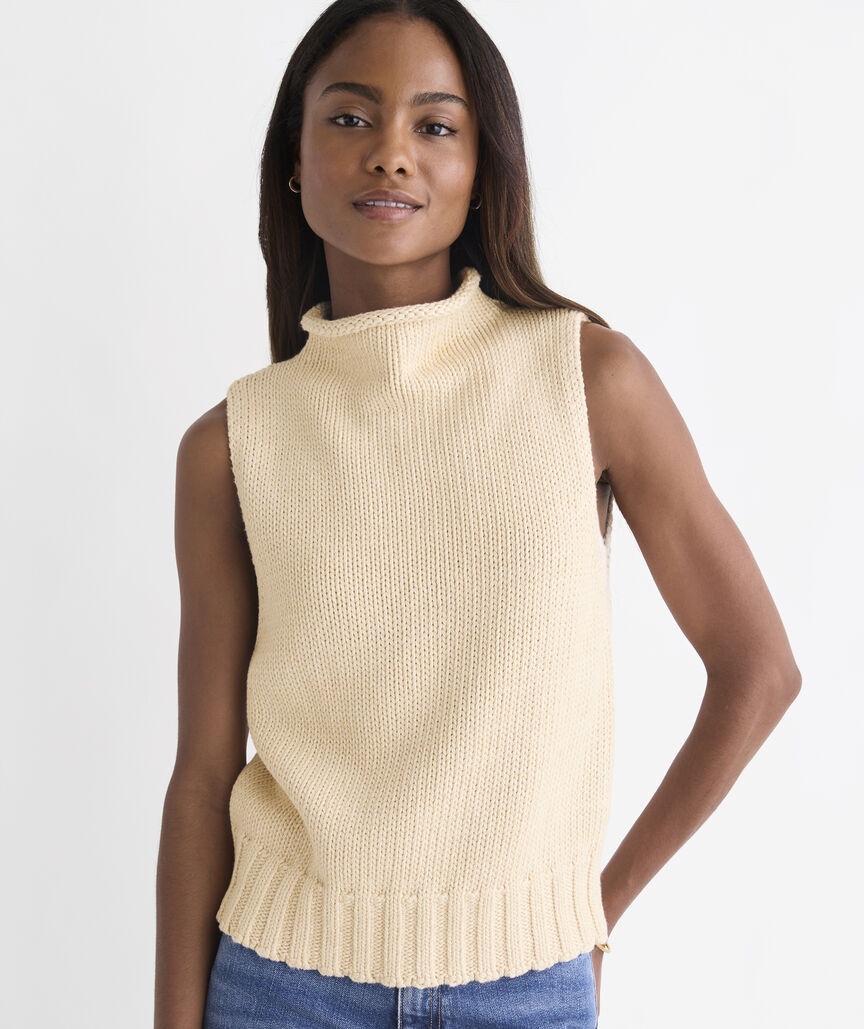 Katie Cotton Mockneck Sweater Tank | vineyard vines