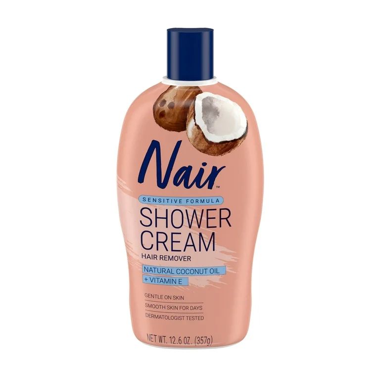 Nair Sensitive Formula Shower Cream Hair Remover with Coconut Oil and Vitamin E, 12.6oz | Walmart (US)