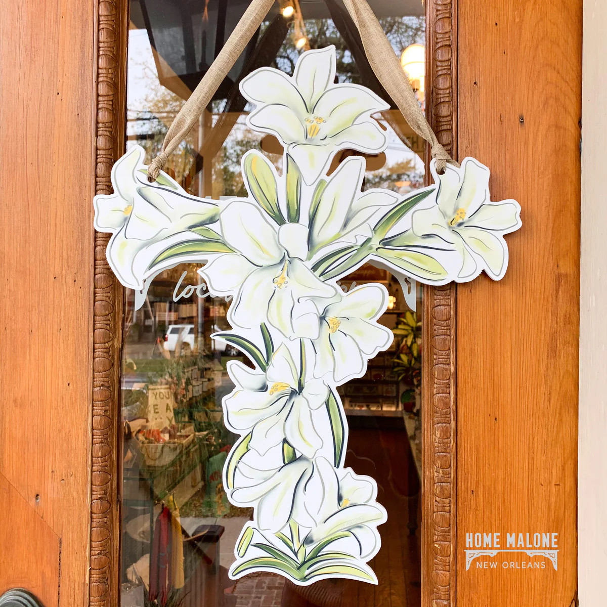 Easter Lily Cross Door Hanger | Home Malone