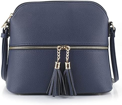 SG SUGU Lunar Lightweight Medium Dome Crossbody Bag Shoulder Bag with Tassel | Zipper Pocket | Ad... | Amazon (US)