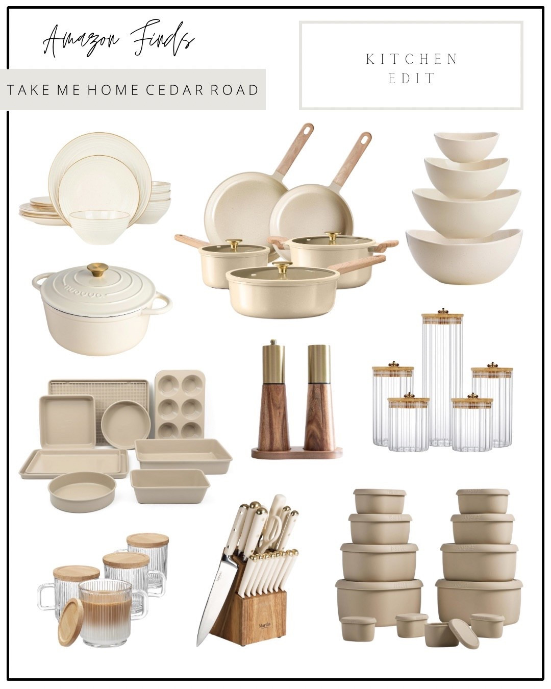Pretty and functional Amazon new kitchen finds!

Cookware, bakeware, kitchen decor, neutral kitchen, mixing bowls, knife set, kitchen canister, kitchen storage 

#LTKFindsUnder50 #LTKHome #LTKSaleAlert