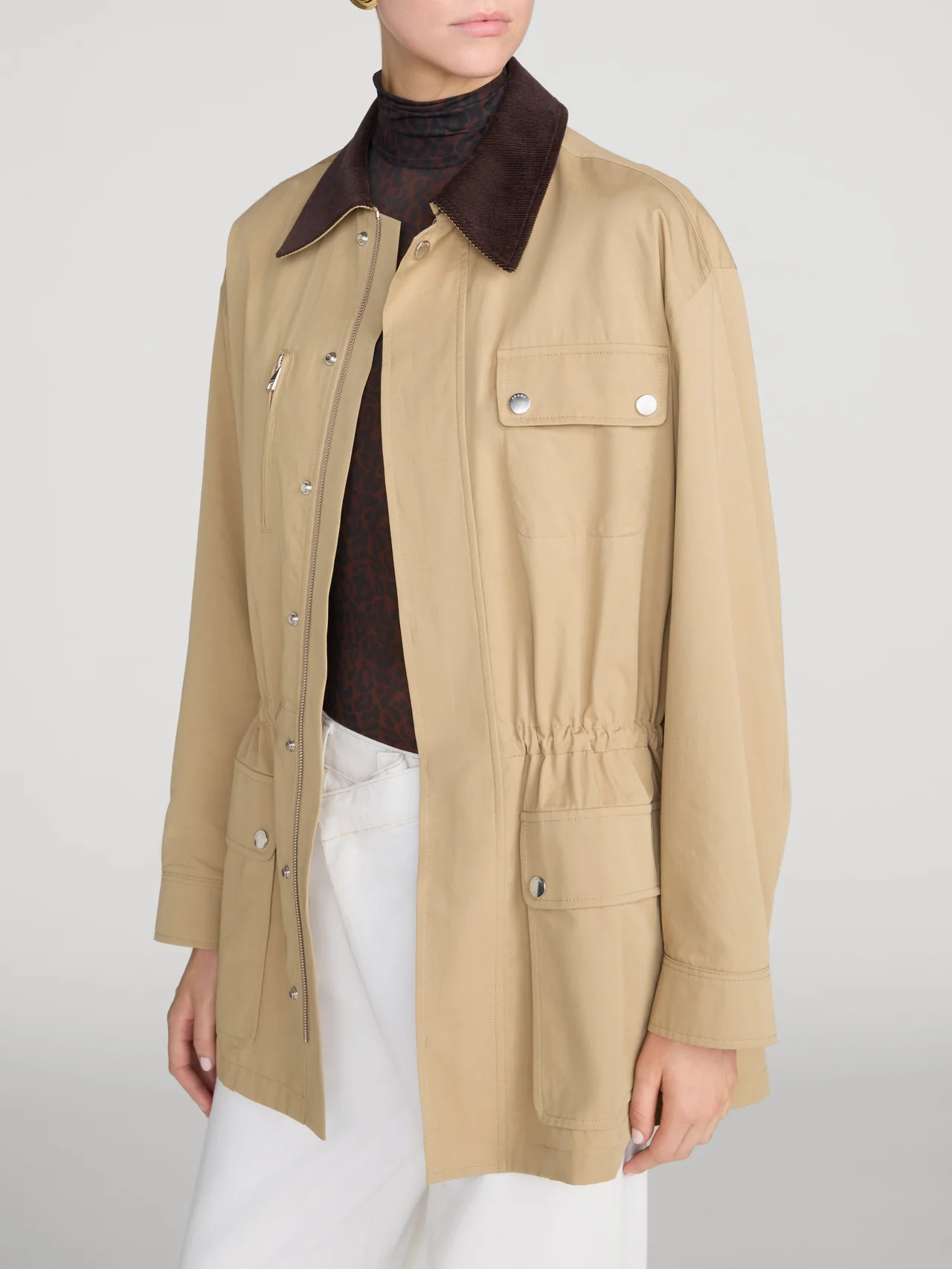 The Twill Safari Jacket -- Khaki | Frame Denim