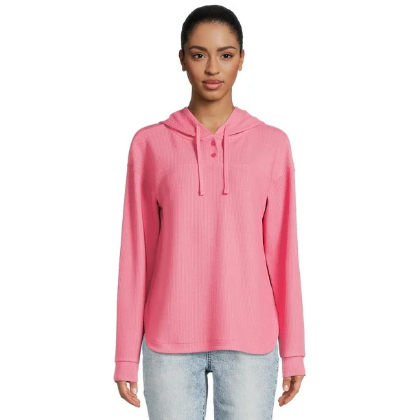 Time and Tru Women's Rib Tunic Hoodie - Walmart.com | Walmart (US)