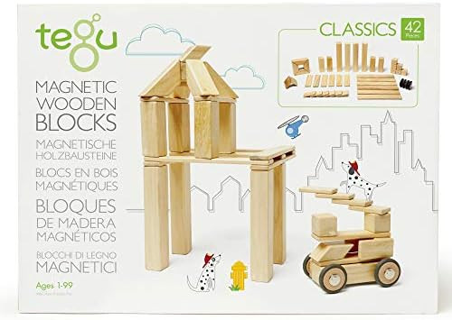 42 Piece Tegu Magnetic Wooden Block Set, Natural | Amazon (US)