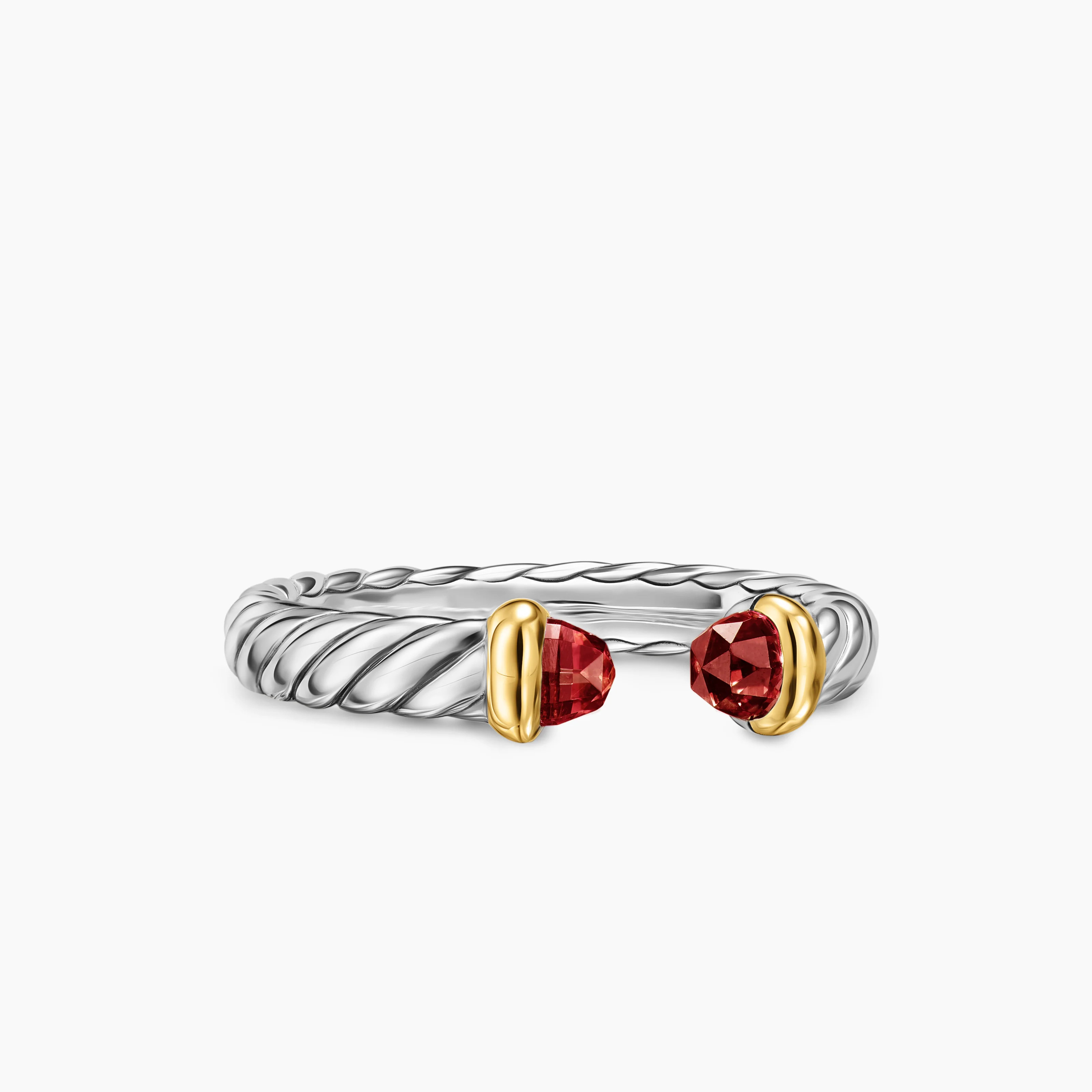 David Yurman | Petite Cable Open Ring in Sterling Silver with 14K Yellow Gold, 3.4mm | David Yurman