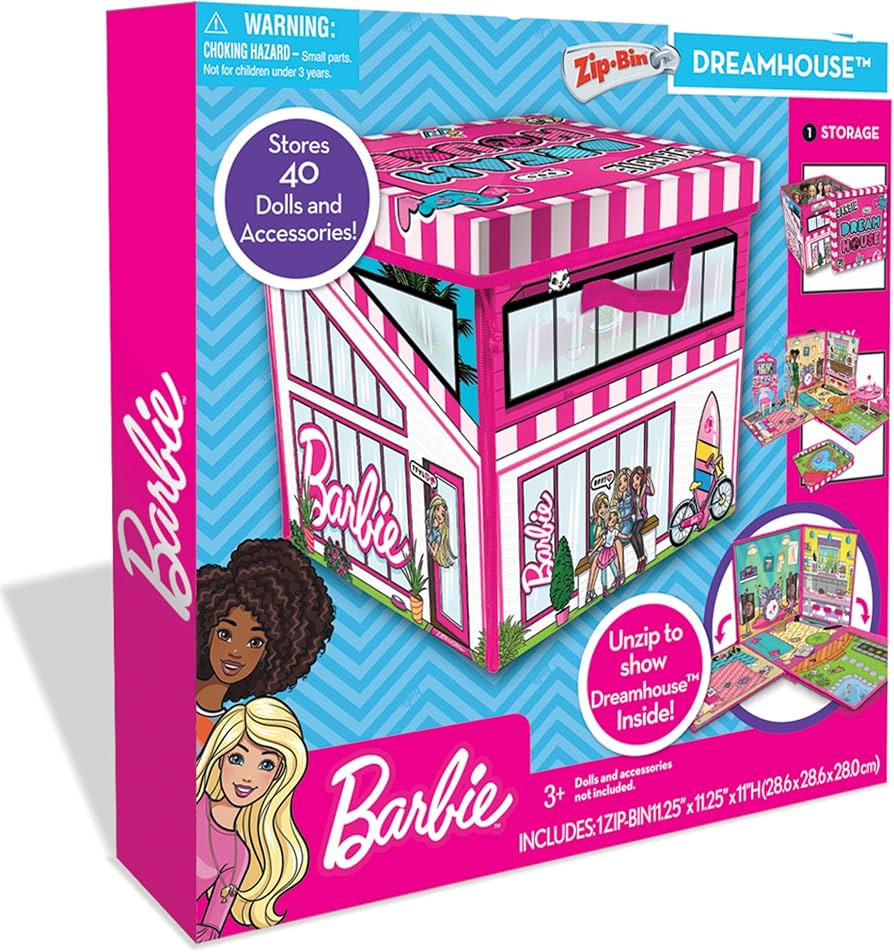 Barbie ZipBin 40 Doll Dream House Toy Box & Playmat | Amazon (US)