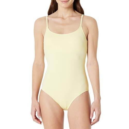 Amazon Essentials Women's Thin Strap one-Piece Swimsuit, Light Yellow, Medium | Amazon (US)