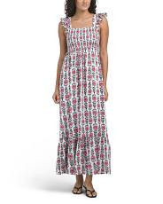 Flutter Sleeve Floral Block Print Maxi Dress | TJ Maxx