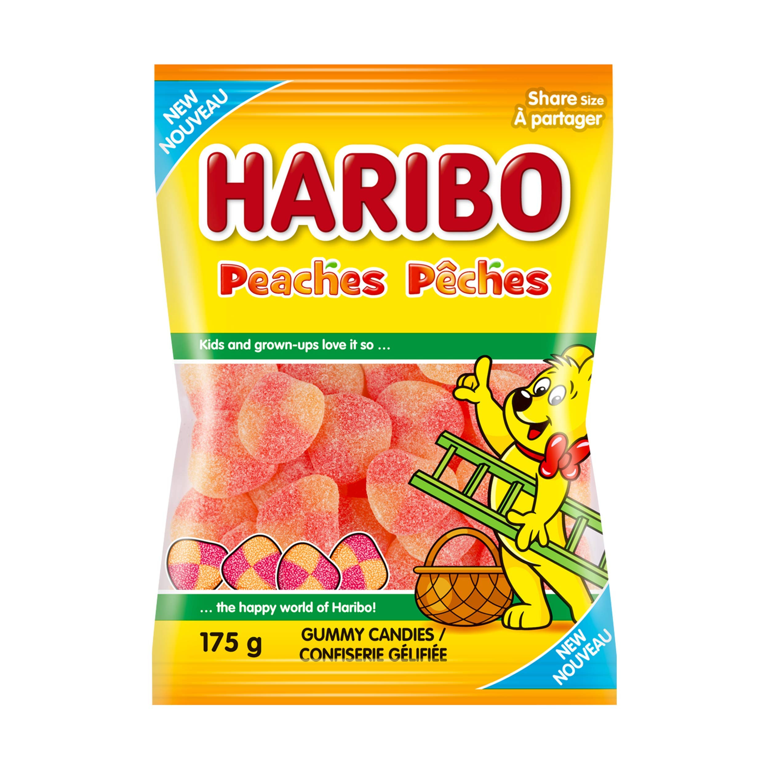 Haribo Bonbons gommeux aux pêches, saveur de pêche fruitée, sans colorants artificiels – Sac... | Amazon (CA)