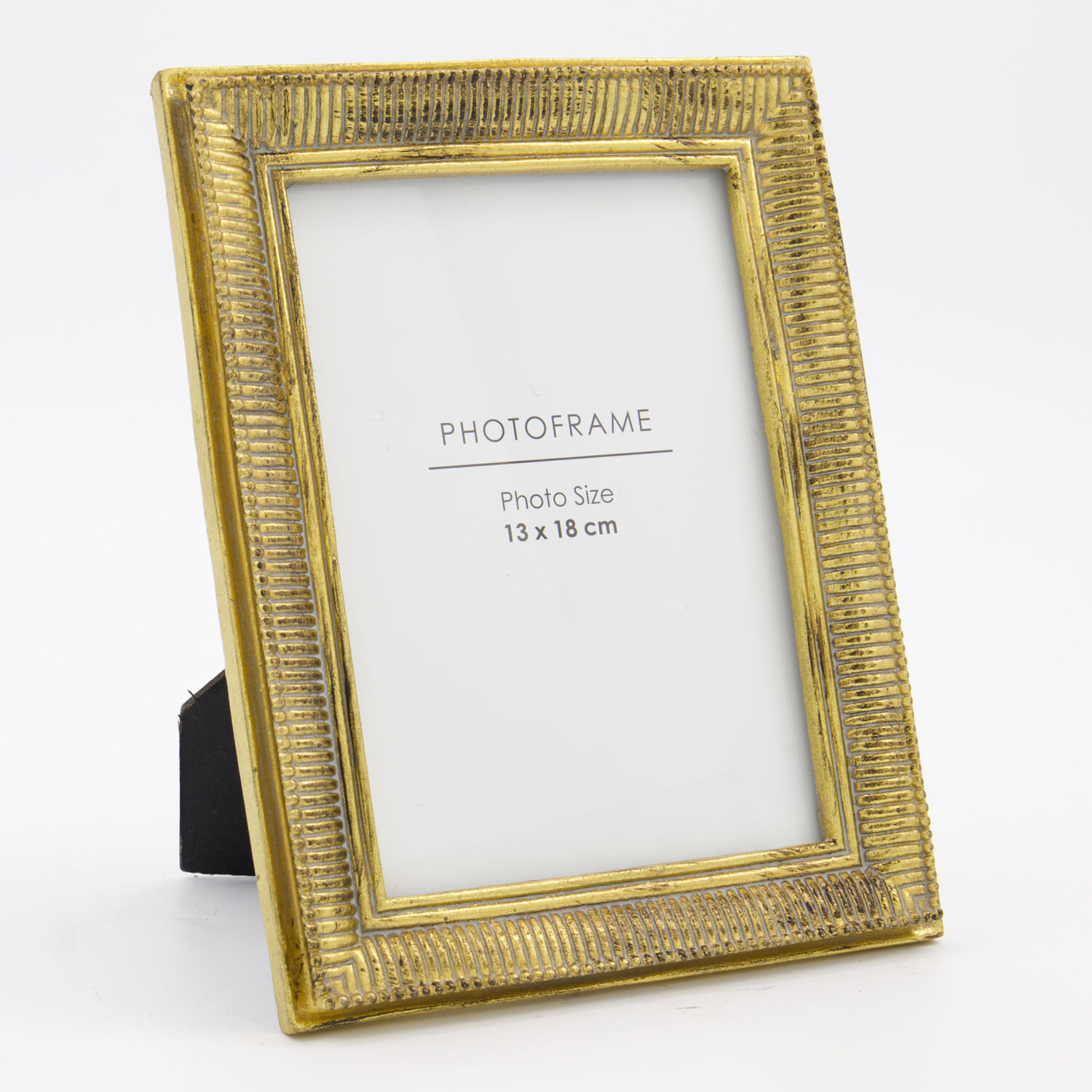 Gold Tone Ribbed Photo Frame 5x7in | TK Maxx