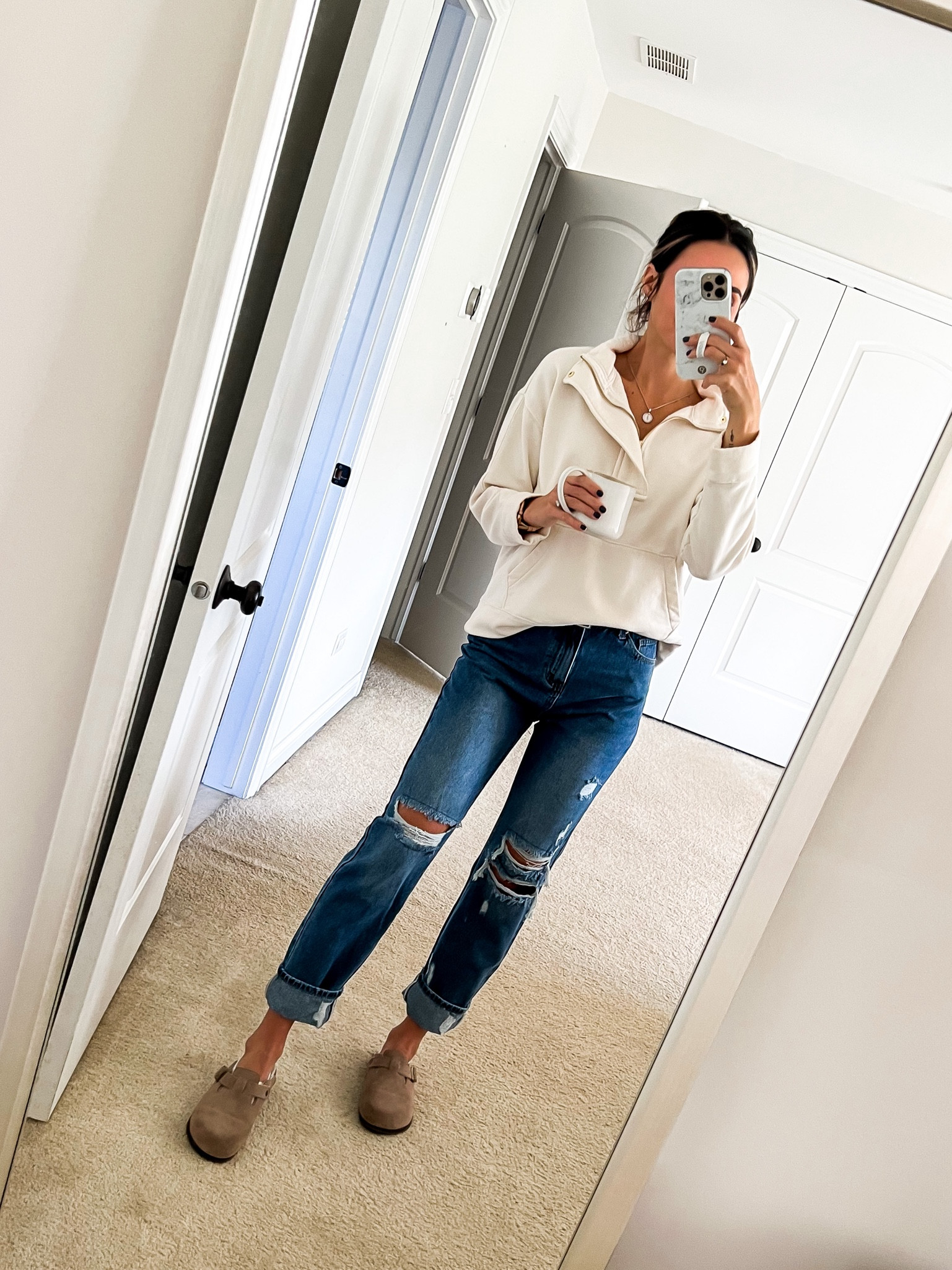 this quarter zip is under $30 & perfect for fall! 

Jeans - run large (I sized down one)
Shoes - TTS 

#LTKunder50 #LTKstyletip #LTKshoecrush