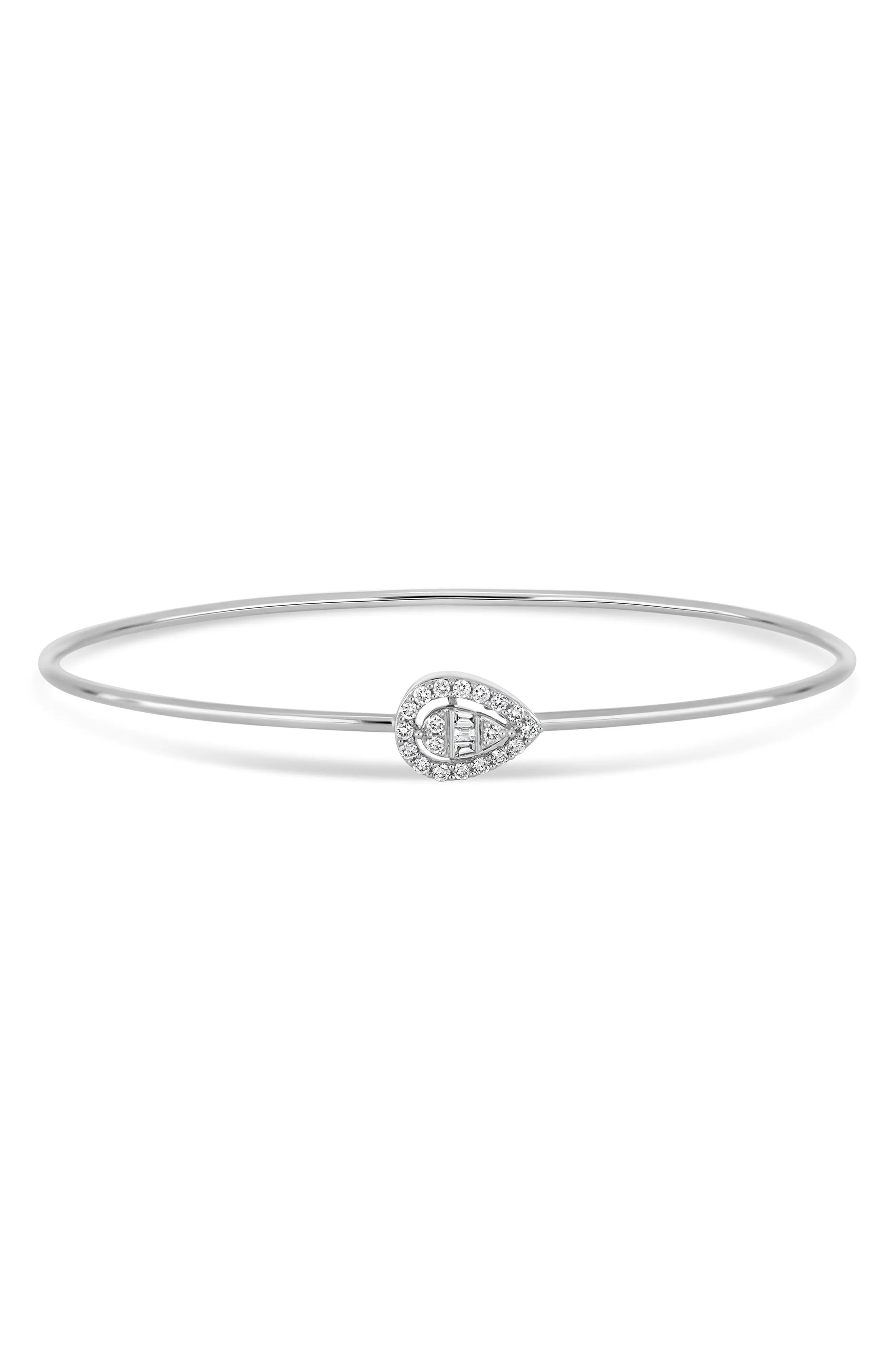 Bony Levy Mika Bangle Bracelet in 18K White Gold/diamond at Nordstrom, Size 7 | Nordstrom