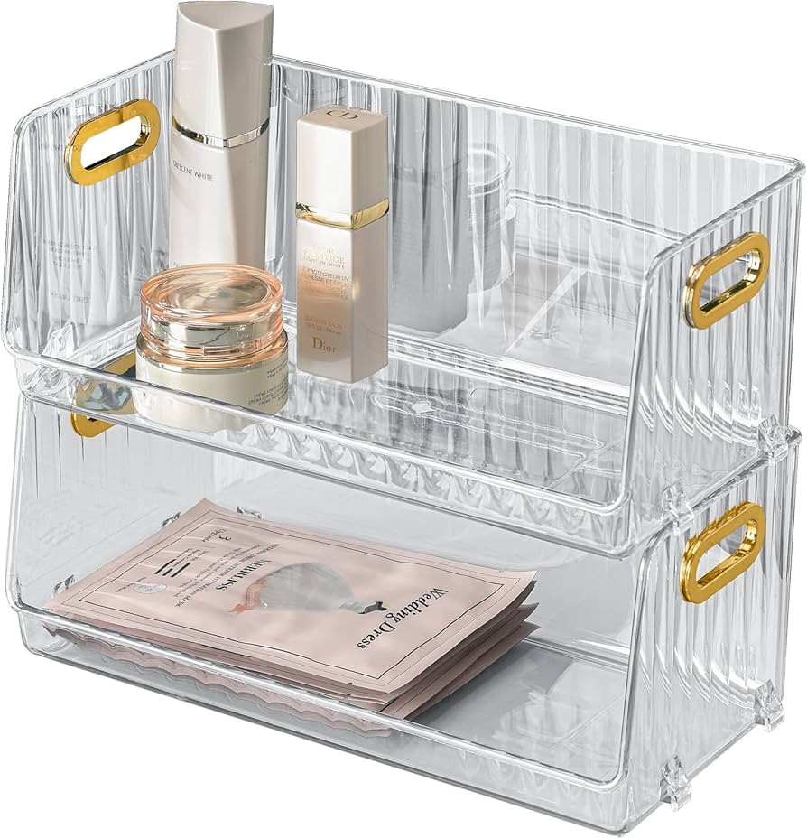 CANITORON Clear Makeup Organizer 2 Pack, Bathroom Vanity Organizer, Skin Care Organizer, Cosmetic... | Amazon (CA)